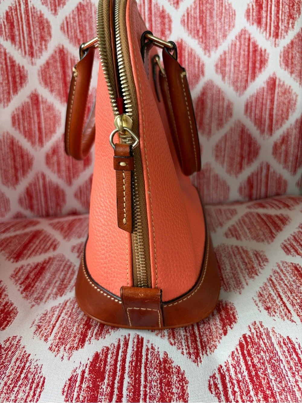 Dooney & Bourke Coral Zip Zip Pebbled Leather Satchel